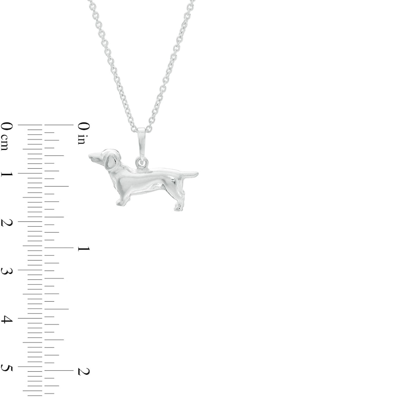 Main Image 2 of Dachshund Pendant in Sterling Silver