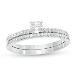 1/2 CT. T.W. Diamond Bridal Set in 10K White Gold