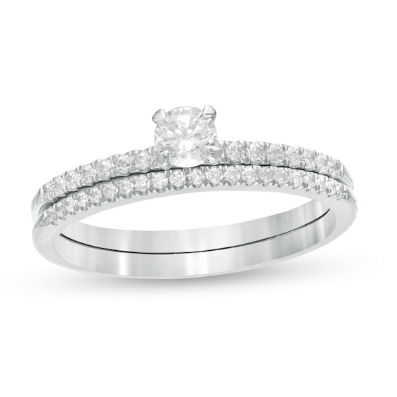 1/2 CT. T.w. Diamond Bridal Set in 10K White Gold