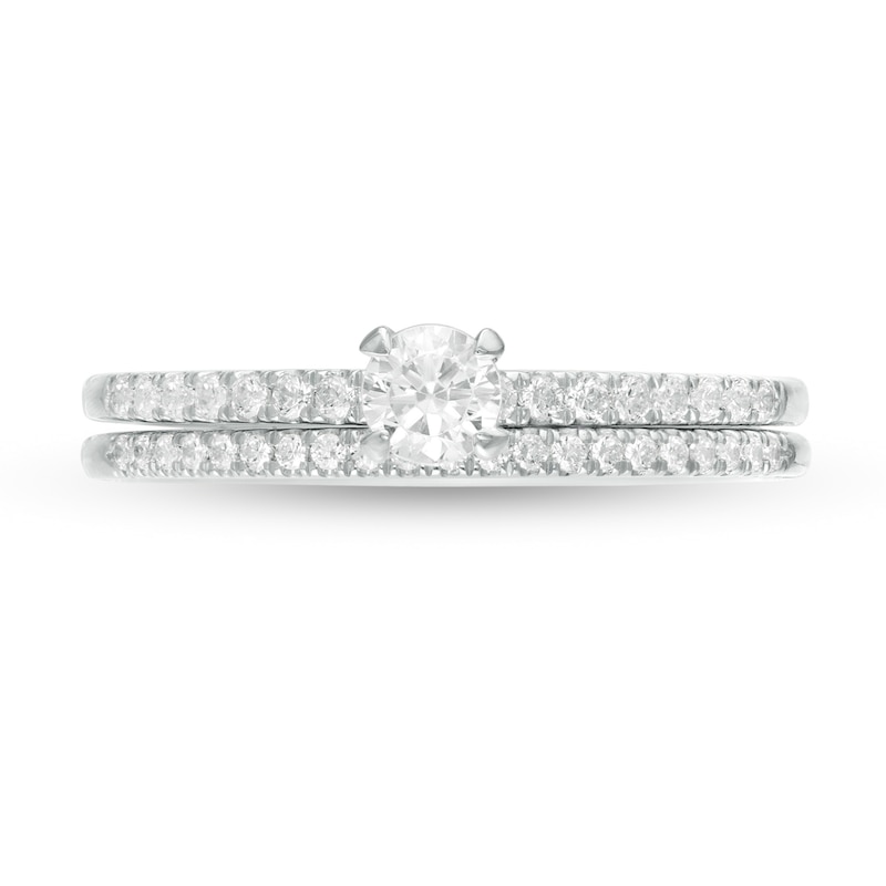 Main Image 4 of 1/2 CT. T.W. Diamond Bridal Set in 10K White Gold