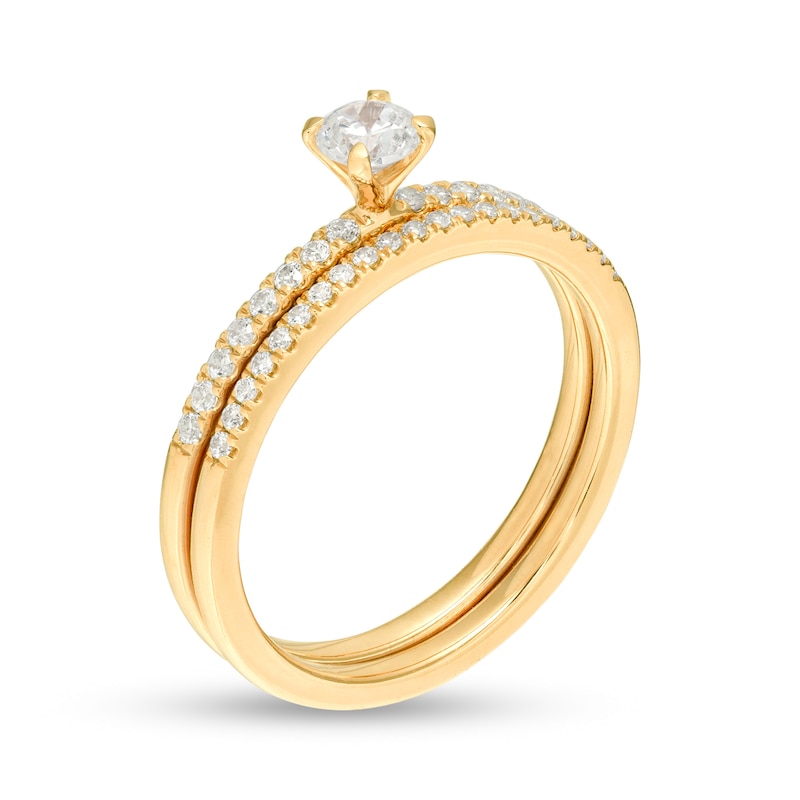 Main Image 3 of 1/2 CT. T.W. Diamond Bridal Set in 10K Gold