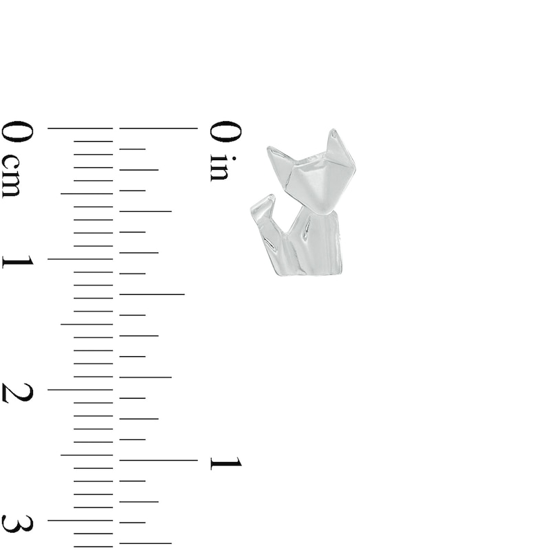 Main Image 2 of Origami Cat Stud Earrings in Sterling Silver