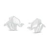 Origami Elephant Stud Earrings in Sterling Silver