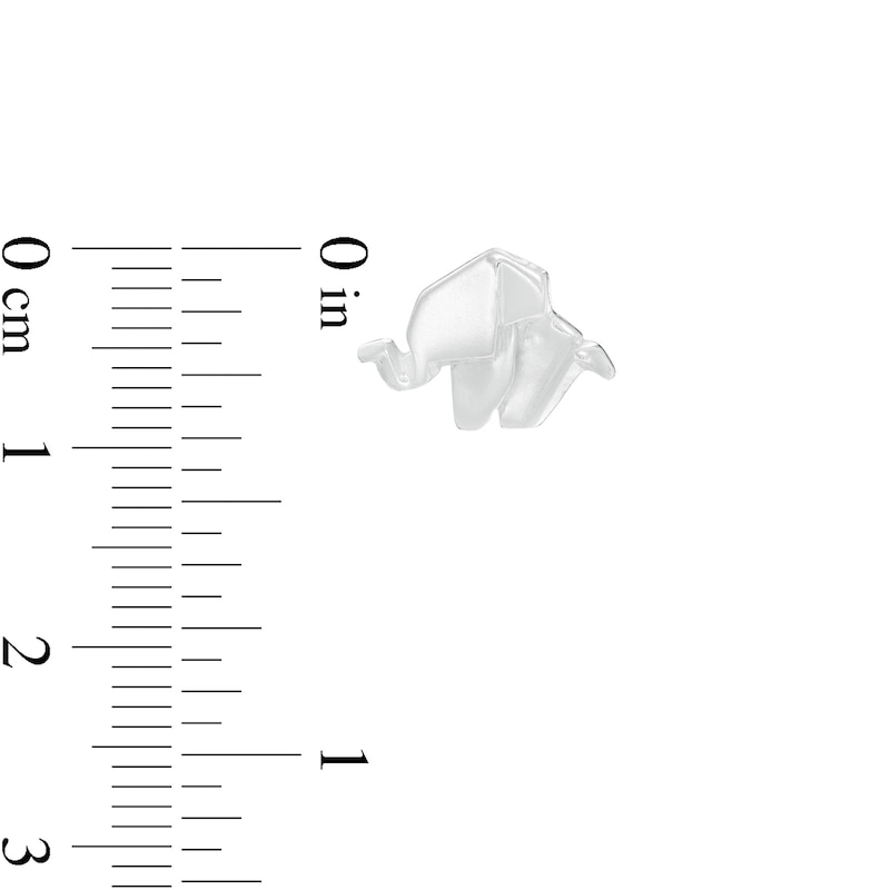 Main Image 2 of Origami Elephant Stud Earrings in Sterling Silver