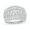 Thumbnail Image 1 of 2 CT. T.W. Diamond Multi-Row Domed Ring in 10K White Gold