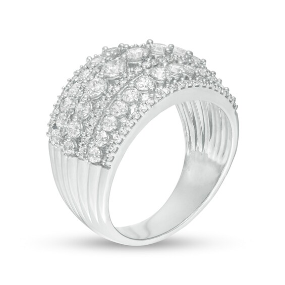 2 CT. T.w. Diamond Multi-Row Domed Ring in 10K White Gold