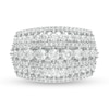 Thumbnail Image 4 of 2 CT. T.W. Diamond Multi-Row Domed Ring in 10K White Gold