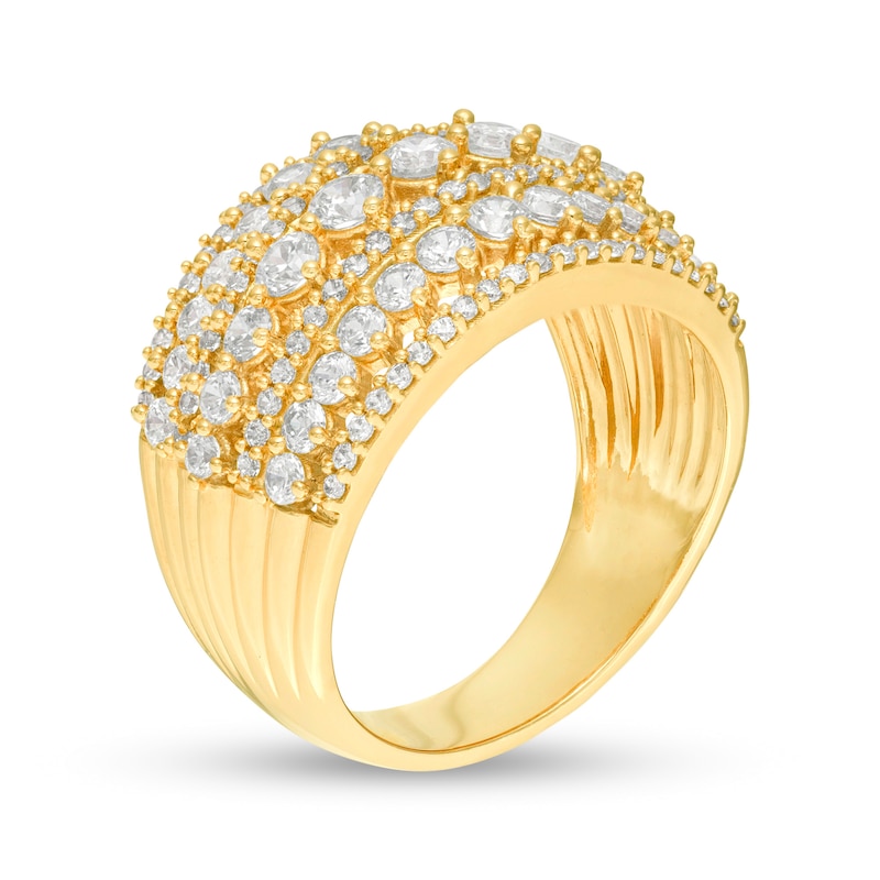 2 CT. T.W. Diamond Multi-Row Domed Ring in 10K Gold