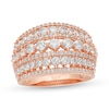 Thumbnail Image 1 of 2 CT. T.W. Diamond Multi-Row Domed Ring in 10K Rose Gold