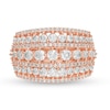 Thumbnail Image 4 of 2 CT. T.W. Diamond Multi-Row Domed Ring in 10K Rose Gold