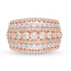 Thumbnail Image 3 of 2 CT. T.W. Diamond Multi-Row Domed Ring in 10K Rose Gold