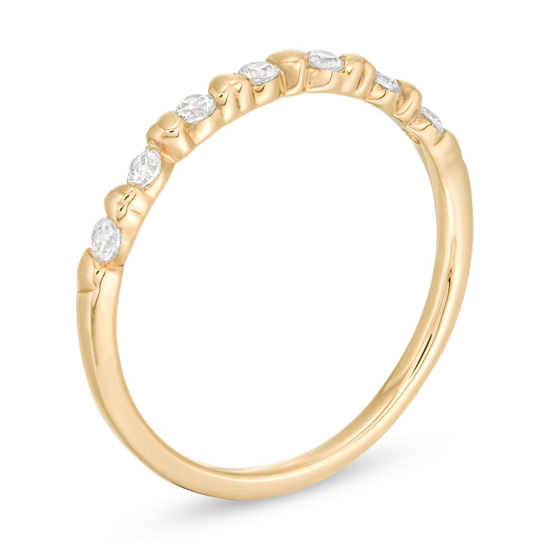 Main Image 3 of 1/5 CT. T.W. Diamond Alternating Heart Stackable Band in 10K Gold