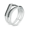 Thumbnail Image 2 of 3/4 CT. T.W. Enhanced Black and White Diamond Chevron Solitaire Enhancer in 10K White Gold