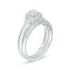 Thumbnail Image 3 of 1/4 CT. T.W. Composite Diamond Hexagonal Frame Tri-Sides Vintage-Style Bridal Set in Sterling Silver