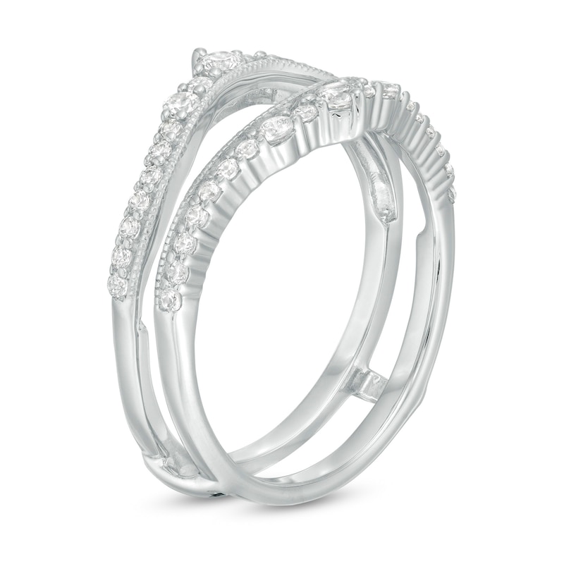 Main Image 2 of 1/2 CT. T.W. Diamond Crown Vintage-Style Solitaire Enhancer in 10K White Gold
