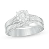 Thumbnail Image 1 of 1/4 CT. T.W. Diamond Slant Bridal Set in Sterling Silver