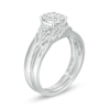 Thumbnail Image 3 of 1/4 CT. T.W. Diamond Slant Bridal Set in Sterling Silver