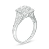 Thumbnail Image 3 of 1 CT. T.W. Composite Diamond Double Cushion Frame Split Shank Engagement Ring in 10K White Gold
