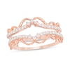 Thumbnail Image 1 of 1/3 CT. T.W. Diamond Double Crown Vintage-Style Solitaire Enhancer in 10K Rose Gold