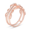 Thumbnail Image 2 of 1/3 CT. T.W. Diamond Double Crown Vintage-Style Solitaire Enhancer in 10K Rose Gold