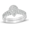 Thumbnail Image 1 of 1/3 CT. T.W. Composite Diamond Pear-Shaped Frame Bridal Set in 10K White Gold