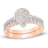 Thumbnail Image 1 of 1/3 CT. T.W. Composite Diamond Pear-Shaped Frame Bridal Set in 10K Rose Gold