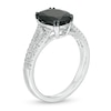 3-3/8 CT. T.W. Enhanced Black and White Oval Diamond Split Shank Engagement Ring in 10K White Gold