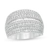 Thumbnail Image 1 of 1 CT. T.W. Diamond Multi-Row Vintage-Style Anniversary Ring in 10K White Gold