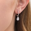 Thumbnail Image 2 of 3/4 CT. T.W. Certified Diamond Pear-Shaped Frame Drop Earrings in 14K White Gold (I/I2)