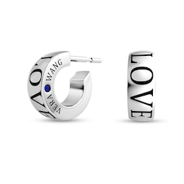 Vera Wang Love Collection &quot;LOVE&quot; Huggie Hoop Earrings in Sterling Silver