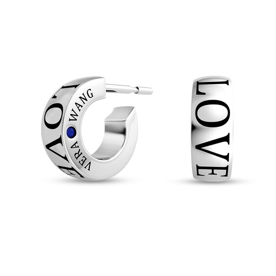 Vera Wang Love Collection "Love" Huggie Hoop Earrings in Sterling Silver