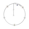 Thumbnail Image 0 of Vera Wang Love Collection 6.0mm Freshwater Cultured Pearl and White Topaz Station Bracelet in Sterling Silver-7.5"