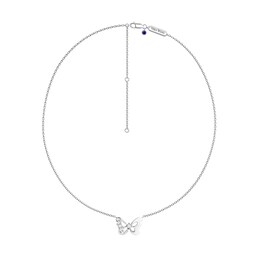 Child's Vera Wang Love Collection White Topaz Butterfly Necklace in Sterling Silver