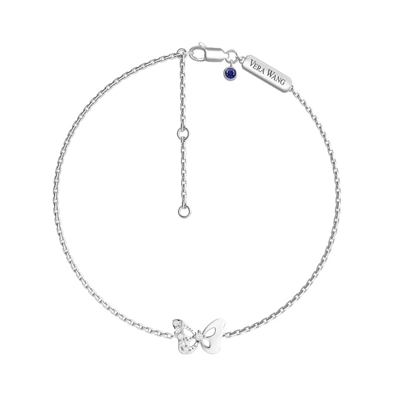 Main Image 1 of Child's Vera Wang Love Collection White Topaz Butterfly Bracelet in Sterling Silver -6.0"