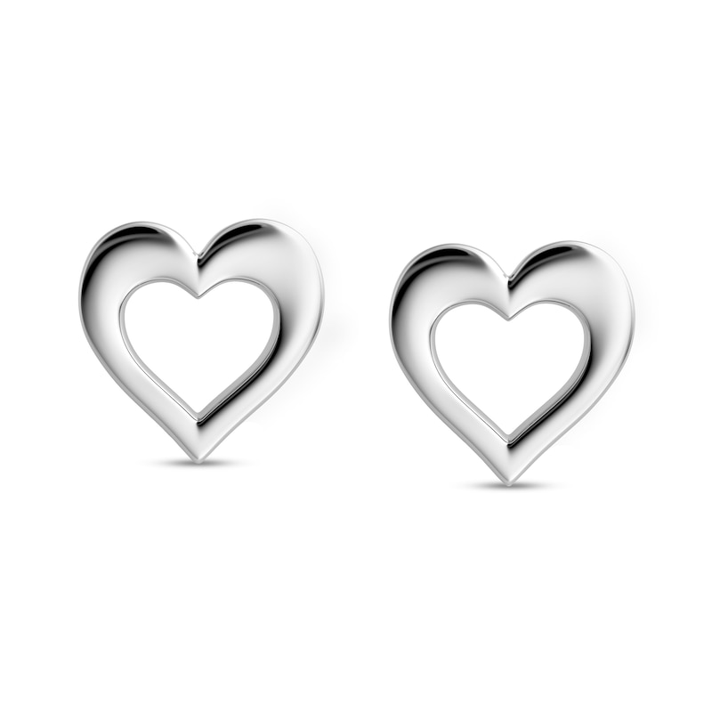 Child's Vera Wang Love Collection Heart Stud Earrings in Sterling Silver