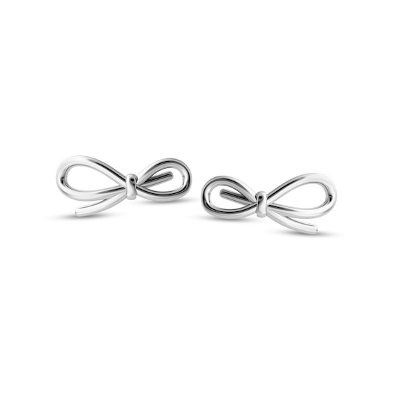 Vera Wang Love Collection Bow Stud Earrings in Sterling Silver