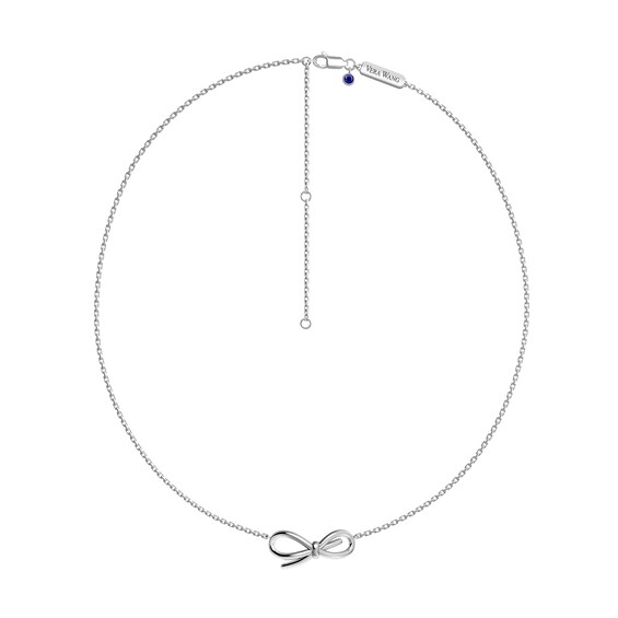 Vera Wang Love Collection Bow Necklace in Sterling Silver