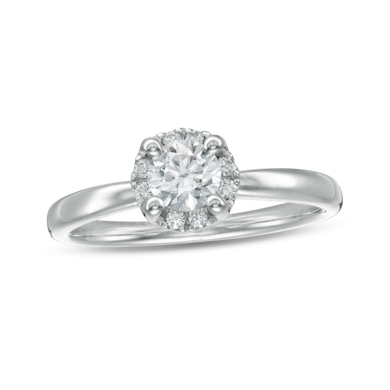 5/8 CT. T.w. Diamond Frame Engagement Ring in 14K White Gold (I/I2)