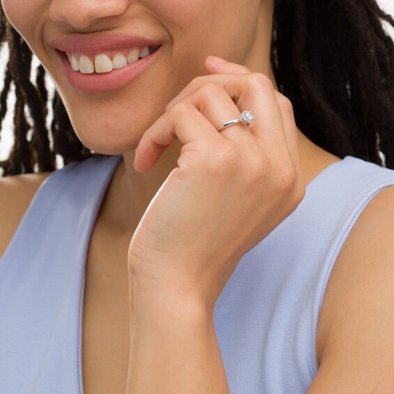 5/8 CT. T.w. Diamond Frame Engagement Ring in 14K White Gold (I/I2)