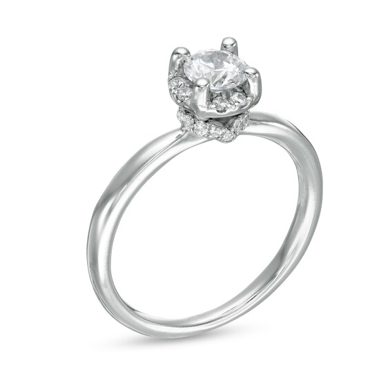 5/8 CT. T.w. Diamond Frame Engagement Ring in 14K White Gold (I/I2)