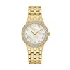 Thumbnail Image 2 of Ladies' Exclusive Bulova Crystal Gold-Tone Watch with Mother-of Pearl Dial and Heart Pendant Box Set (Model: 98X124)