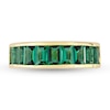 Thumbnail Image 4 of Baguette-Cut Lab-Created Emerald Band in Sterling Silver with Yellow Rhodium