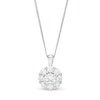 Thumbnail Image 0 of 1-1/5 CT. T.W. Certified Diamond Scallop Frame Flower Pendant in 14K White Gold (I/I2)