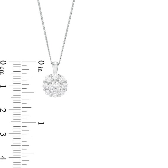 1-1/5 CT. T.w. Certified Diamond Scallop Frame Flower Pendant in 14K White Gold (I/I2)
