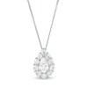 Thumbnail Image 1 of 1-5/8 CT. T.W. Certified Pear-Shaped Diamond Scallop Frame Pendant in 14K White Gold (I/I1)
