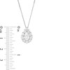 Thumbnail Image 4 of 1-5/8 CT. T.W. Certified Pear-Shaped Diamond Scallop Frame Pendant in 14K White Gold (I/I1)