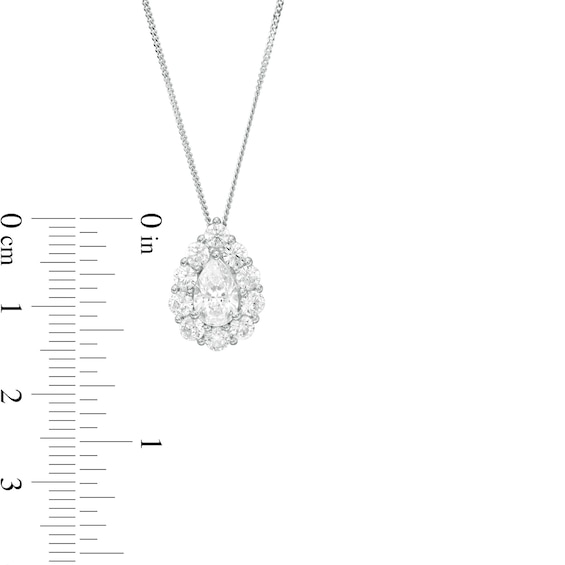 1-5/8 CT. T.w. Certified Pear-Shaped Diamond Scallop Frame Pendant in 14K White Gold (I/I1)