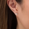 Thumbnail Image 2 of 1/20 CT. T.W. Diamond Circle Frame Stud Earrings in 10K Gold