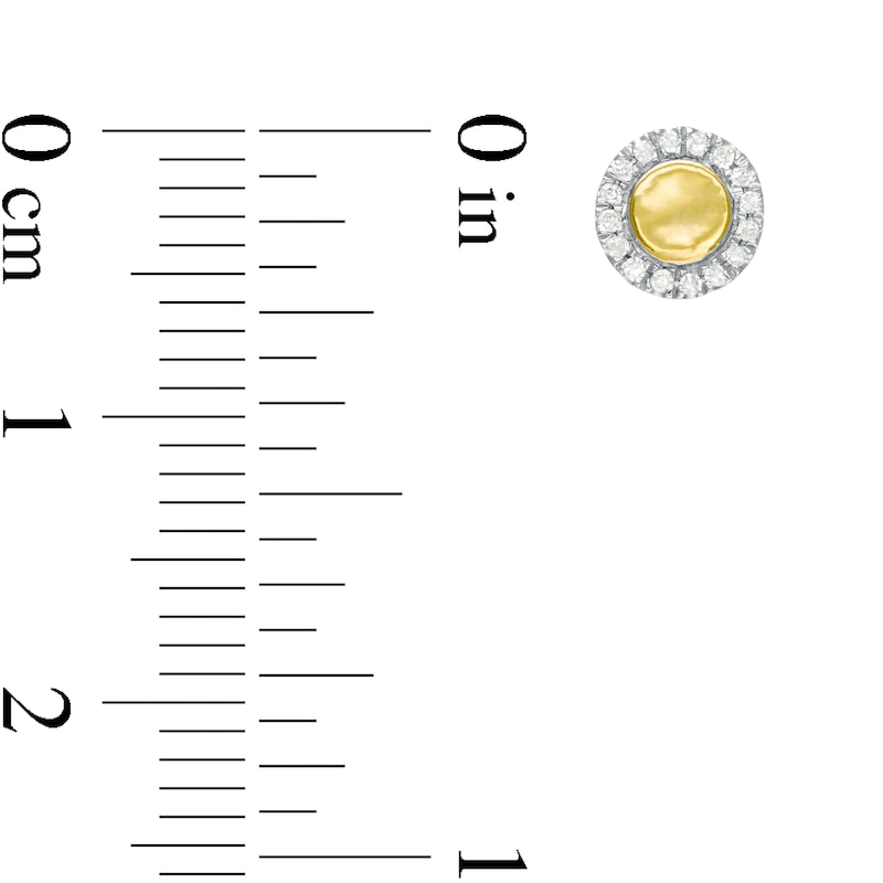 1/20 CT. T.W. Diamond Circle Frame Stud Earrings in 10K Gold