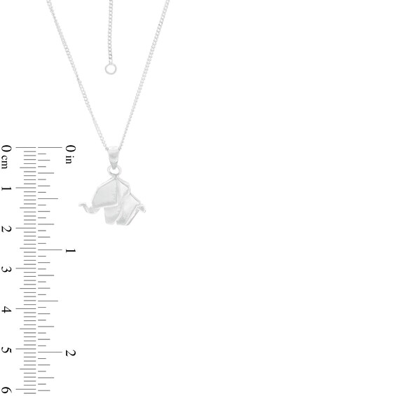 Origami Elephant Pendant in Sterling Silver